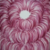 Choeur 3, pastel rose sur calque, 66 x 50 cm, 2011